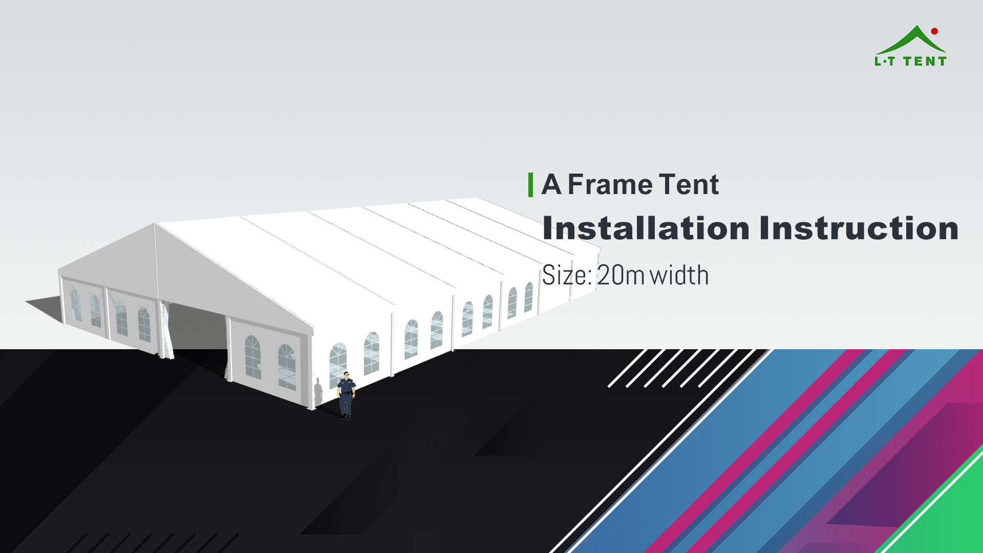 How to set up a 20 meters width large marquee tent？